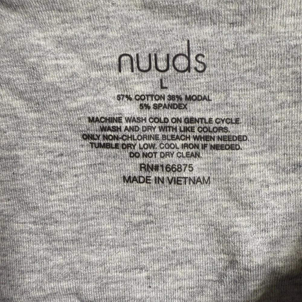 nuuds Heather Gray crewneck cotton stretch Long Sleeve Bodysuit - Picture 3 of 5
